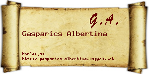 Gasparics Albertina névjegykártya